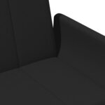 vidaXL Canapé-lit à 2 places avec repose-pied noir tissu