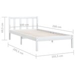 vidaXL Cadre de lit sans matelas blanc bois massif 100x200 cm