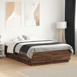 vidaXL Cadre de lit sans matelas chêne marron 140x190 cm