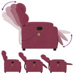 vidaXL Fauteuil de massage inclinable rouge bordeaux velours