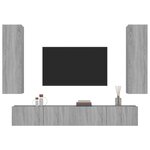 vidaXL Ensemble de meubles TV 4 Pièces Sonoma gris Bois d'ingénierie