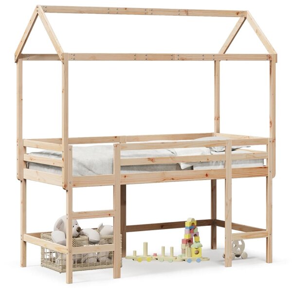 vidaXL Lit superposé avec échelle et toit sans matelas 90x200 cm
