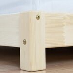 Lit double TATAMI 200 x 200 naturel et blanc