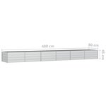 vidaXL Lit surélevé de jardin 480x80x45 cm Acier galvanisé Argenté