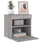 vidaXL Meubles TV muraux et lumières LED 2Pièces sonoma gris 40x30x40 cm