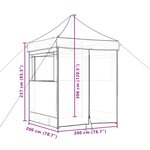vidaXL Tente de réception pliable escamotable 4 parois latérales taupe
