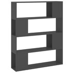 vidaXL Bibliothèque/Séparateur de pièce Gris 100x24x124 cm
