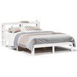 vidaXL Cadre de lit et tête de lit blanc 140x190 cm bois de pin massif