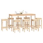 vidaXL Ensemble de bar 9 Pièces Bois de pin massif