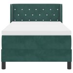 vidaXL Lit à ressort avec matelas vert foncé 100x200 cm en velours