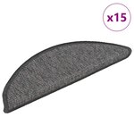 vidaXL Tapis d'escalier autocollants 15 Pièces 56x17x3 cm Beige et gris