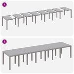 Ensemble de salle à manger de jardin vidaXL 15 pièces avec coussins Gris clair Poly Rattan