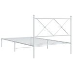 vidaXL Cadre de lit métal sans matelas et tête de lit blanc 107x203 cm