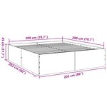 vidaXL Cadre de lit sans matelas sonoma gris 200x200 cm