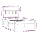 vidaXL Cadre de lit sans matelas noir 100x200 cm bois massif