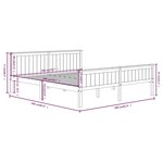 vidaXL Cadre de lit Marron foncé Bois de pin massif 200x200 cm