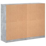 vidaXL Bibliothèque avec portes gris béton 136x37x109 cm