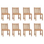 vidaXL Chaises de jardin lot de 8 Bois de teck solide