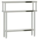 vidaXL Table de travail de cuisine avec étagère 110x30x120 cm inox