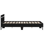vidaXL Cadre de lit en chêne Chêne noir Bois d'ingénierie 135 x 190 cm