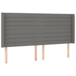 vidaXL Sommier à lattes de lit matelas LED Gris foncé 180x200 cm Tissu