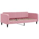 vidaXL Lit de jour avec lit gigogne et matelas rose 100x200 cm velours