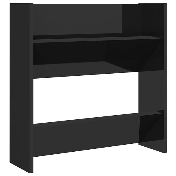vidaXL Armoire à chaussures murale noir brillant bois d'ingénierie