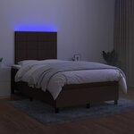 vidaXL Sommier à lattes de lit matelas et LED marron foncé 120x190 cm