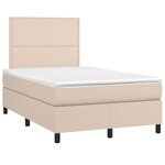 vidaXL Sommier à lattes de lit matelas cappuccino 120x190cm similicuir