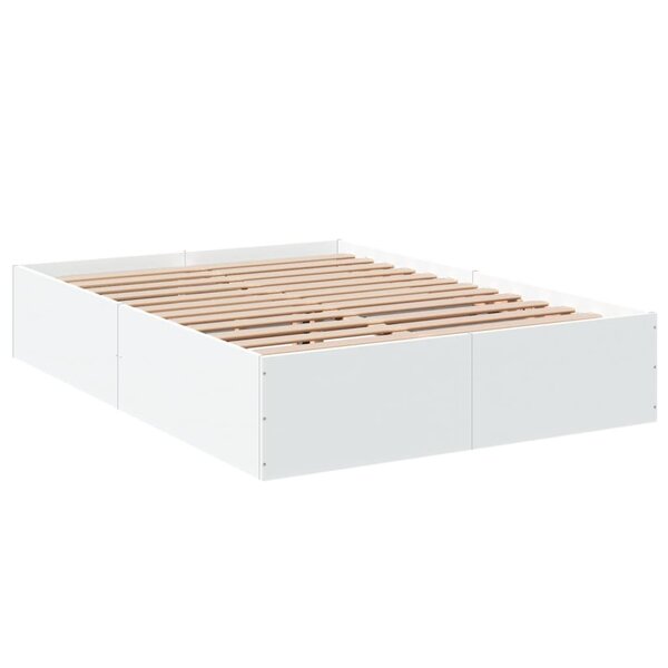 vidaXL Cadre de lit Blanc 140x190 cm bois d'ingénierie