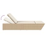 vidaXL Chaise longue double avec coussins beige résine tressée