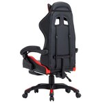 Chaise fauteuil siège pivotante de bureau informatique étude de jeux vidéo et repose-pied et similicuir rouge 02_0024225