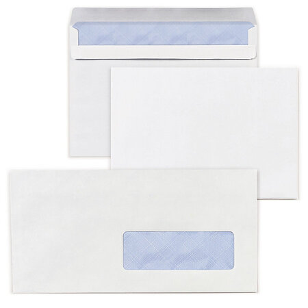 Lot de 1000: enveloppe commerciale vélin extra-blanc mécanisable gommée avec fenêtre 80 g/m² la couronne 162x229 mm