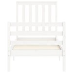 vidaXL Cadre de lit sans matelas blanc bois massif