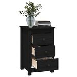vidaXL Table de chevet Noir 40x35x61 5 cm Bois de pin massif