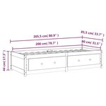 vidaXL Lit de jour sans matelas marron miel 80x200 cm bois pin massif