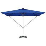 vidaXL Parasol Cantilever Roma avec LEDs Bleu Azur 286x285x270 cm Aluminium