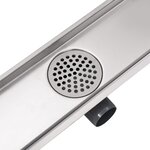 vidaXL Drain de douche linéaire 830 x 140 mm Acier inoxydable