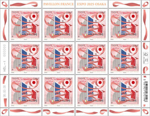 Feuille de 12 timbres - Pavillon France - Expo 2025 - Osaka - Lettre Internationale