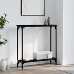 vidaXL Table console noir 75x22 5x75 cm bois d'ingénierie
