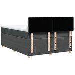 vidaXL Sommier à lattes de lit avec matelas Gris foncé 140x190cm Tissu