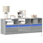 vidaXL Meuble TV mural avec lumières LED sonoma gris 130x31x45 cm