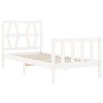 vidaXL Cadre de lit sans matelas blanc bois de pin massif