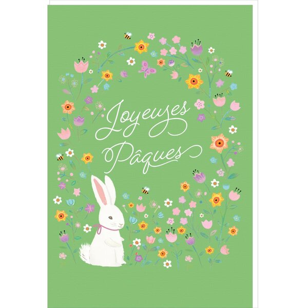 Carte De Pâques - Lapins & Fleurs - Draeger paris