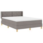 Lit à ressort vidaXL avec matelas taupe 160x200 cm Tissu