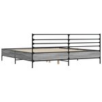 vidaXL Cadre de lit sonoma gris 200x200 cm bois d'ingénierie et métal