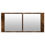 vidaXL Armoire à miroir à LED de bain chêne fumé 100x12x45 cm