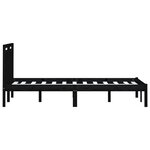 vidaXL Cadre de lit sans matelas noir bois massif 200x200 cm