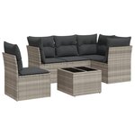 vidaXL Salon de jardin 6 Pièces avec coussins gris clair résine tressée