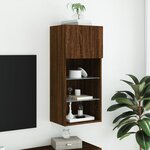 vidaXL Meuble TV avec lumières LED chêne marron 40 5x30x90 cm